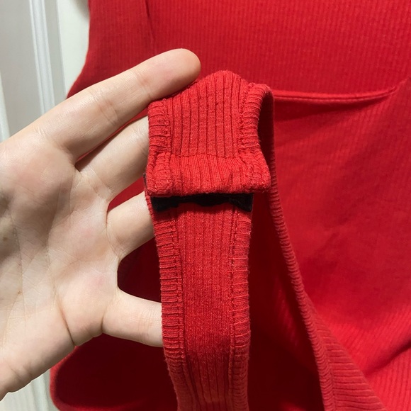 Lulu's Scarlet Ribbed Bodysuit - Picture 4 of 4